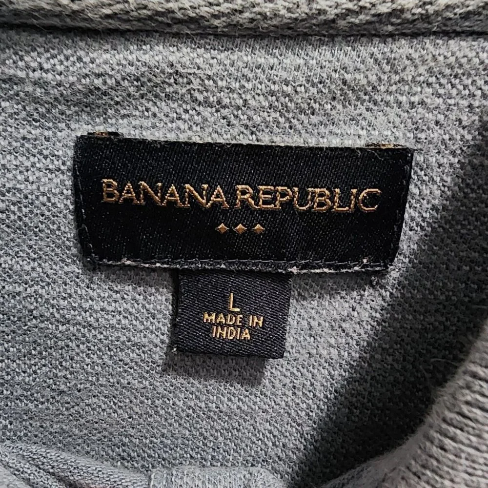 Banana Republic Short Sleeve Polo Shirt‎ Men's Size Large 100% Cotton Blue